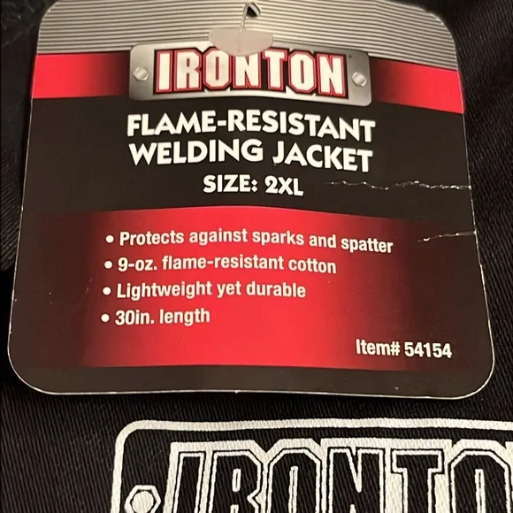 Ironton Welding Shirt Black Men's Flame Resistant  Shirt 2XL - Picture 3 of 8